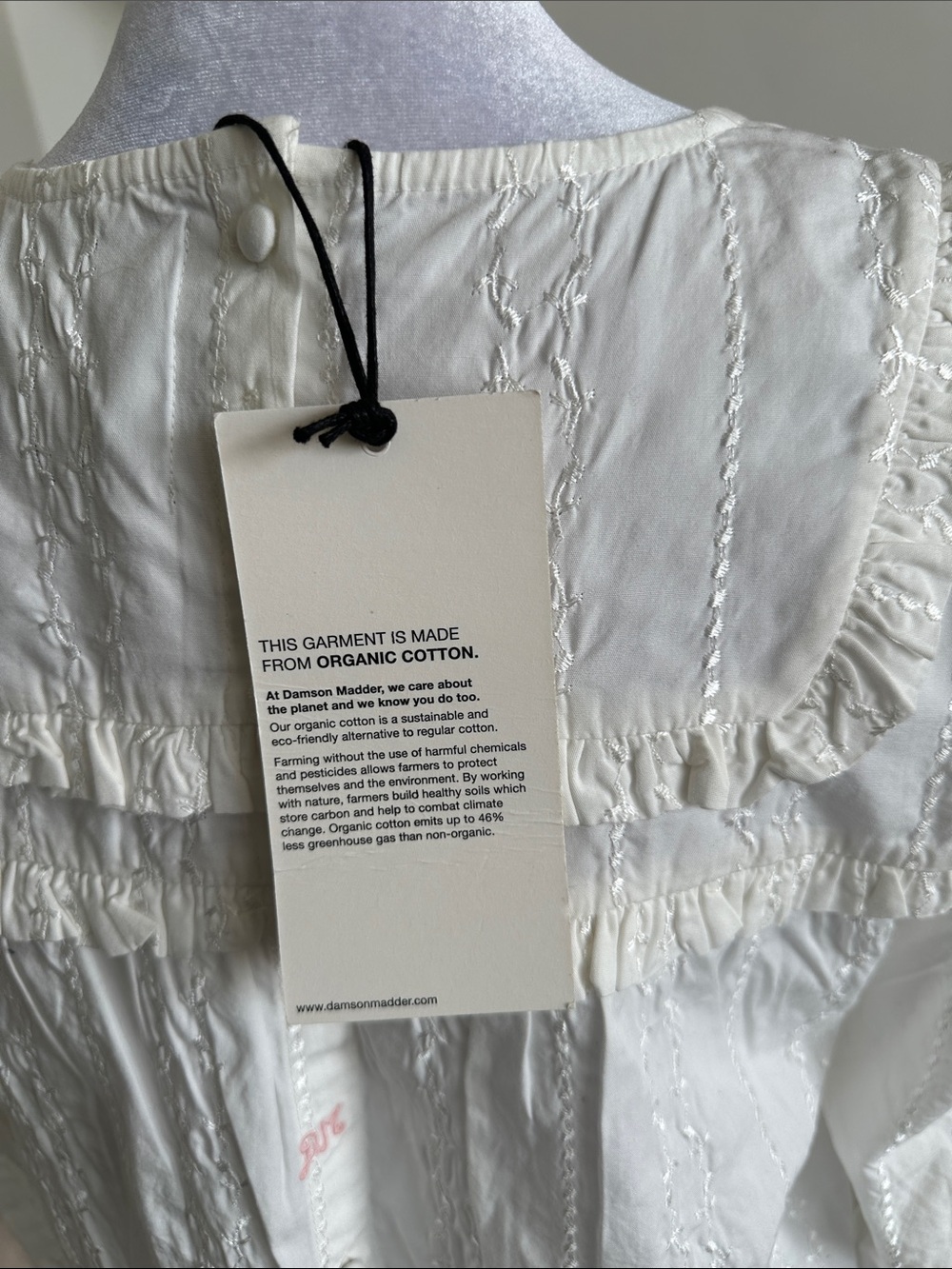 Damson Madder Cream Long-Sleeve Smock Blouse with Pink Floral Detail - Picture 7 of 11